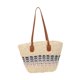 thumbnail image 3 of Bolso de hombro para mujer, bolso bandolera, bolso tote portátil, bolso de playa tejido para el trabajo. Azul beige, 3 of 9