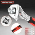 thumbnail image 4 of Adjustable Wrench Spanner - 12 Inch, Vanadium Steel Automotive Repair Tool w/ Four-Sided Jaws and Rubber Grip, 4 of 7