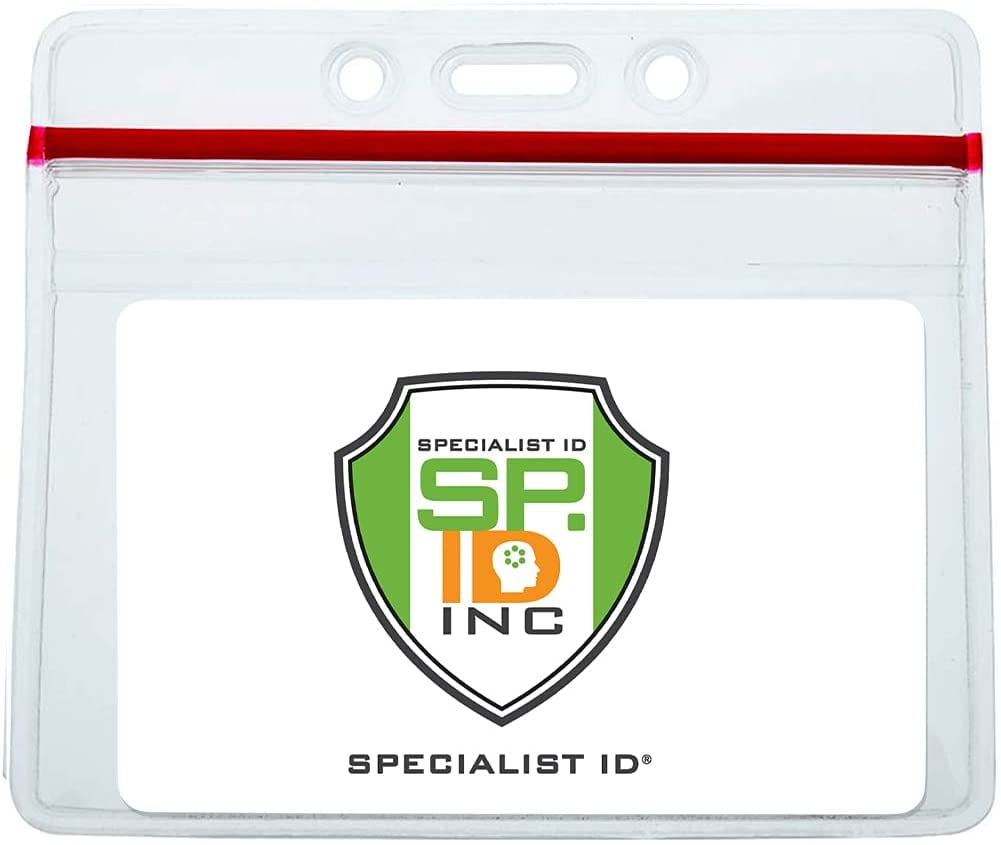 by Specialist ID 100 Pack 4" X 4" Large Vinyl Badge Holders Max- 4 3/8 X 4 3/8 
