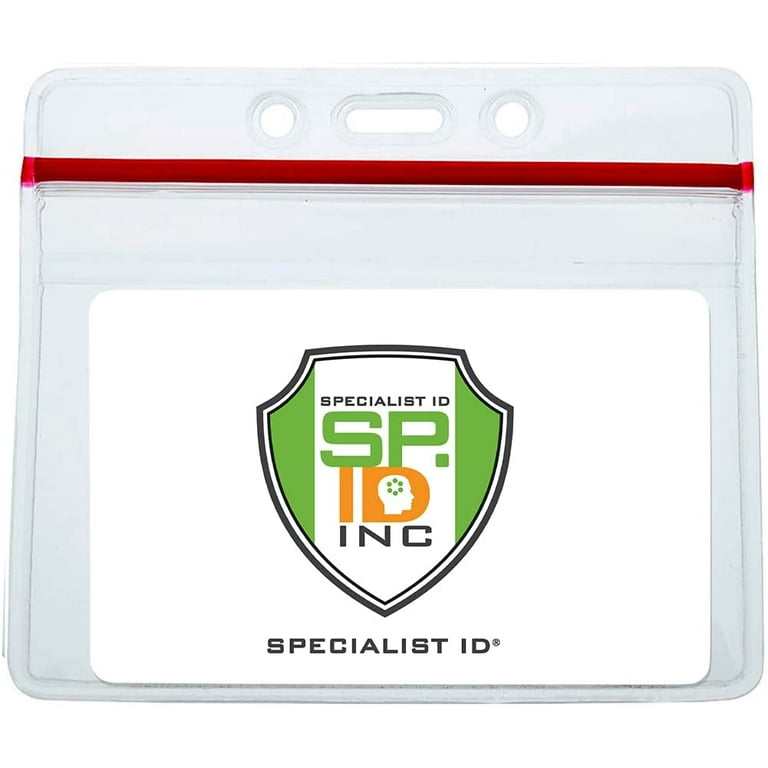 10 Pcs ID Card Holder Plastic Card Badge ZIP Waterproof Horizontal Vertical  Clear 