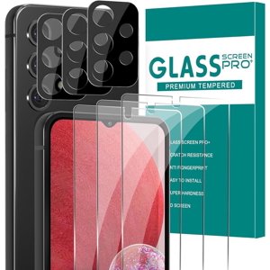 [3+3 Pack] Glass Screen Protector for Samsung Galaxy A13 with Camera Lens Protector, 3D Curved, 6.5 inch 9H Tempered Glass for Galaxy A13 Glass Screen Protector