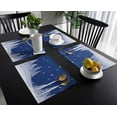 thumbnail image 4 of 2024 Placemat Blue Christmas Tree 4/6pcs Table Pad Mats for Dining Table Home Kitchen r Accessories Linen Coaster, 4 of 7