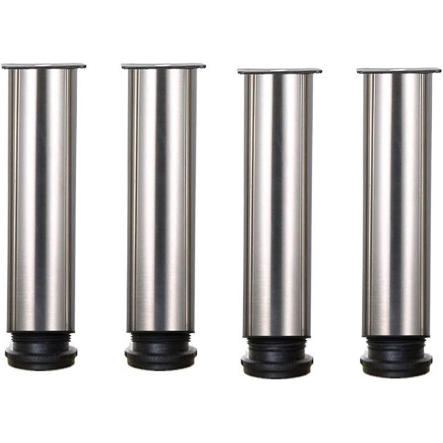 4 patas ajustables: altura 200 mm, patas gruesas para muebles, altura ajustable 0-15 mm, patas de mesa, patas para muebles, acero inoxidable cepillado - tornillos de acero inoxidable incluidos