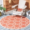 thumbnail image 2 of SAFAVIEH Courtyard Carol Geometric Indoor/Outdoor Area Rug, 5'3" x 5'3" Round, Terracotta/Beige, 2 of 9