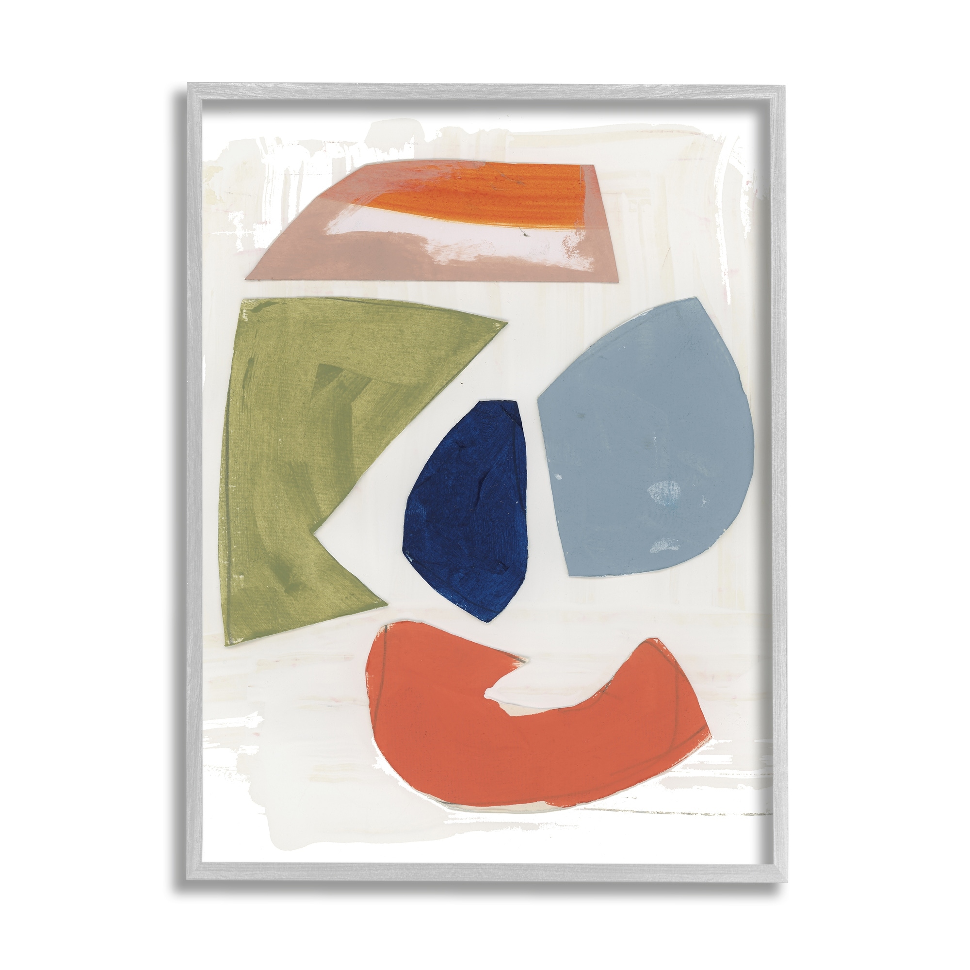 Stupell Industries Collage of Abstract Shapes Green Orange Blue,11 x 14,Designed by Unknown Artist