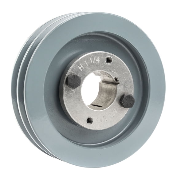 Masterdrive Cast Iron 5" Dual Groove Pulley Belt A Section 4L with 1-1/4" Sheave Bushing 2AK51H