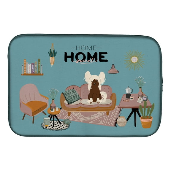 Cream Chinese Crested Sweet Home Dish Drying Mat