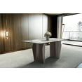 thumbnail image 3 of LeisureMod Zelan Modern 62” Rectangular Dining Table for 4 to 8 People with Sintered Stone Top and Stainless Steel Base in Light Grey, 3 of 11