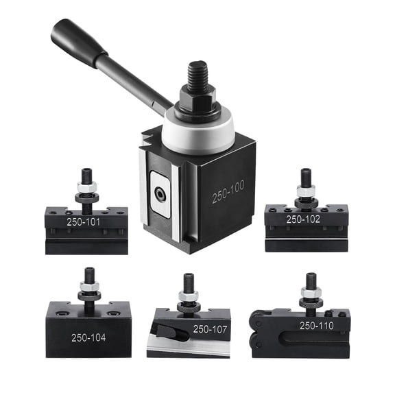 VEVOR Quick Change Tool Post Set, 6 Pcs, Includes Lathe Tool Holders, Piston Type Tool Post with Turning Tool Holder Accessories, Fit for Mini Lathe & Metal Lathe 6"-12" Swing, Durable Steel Material