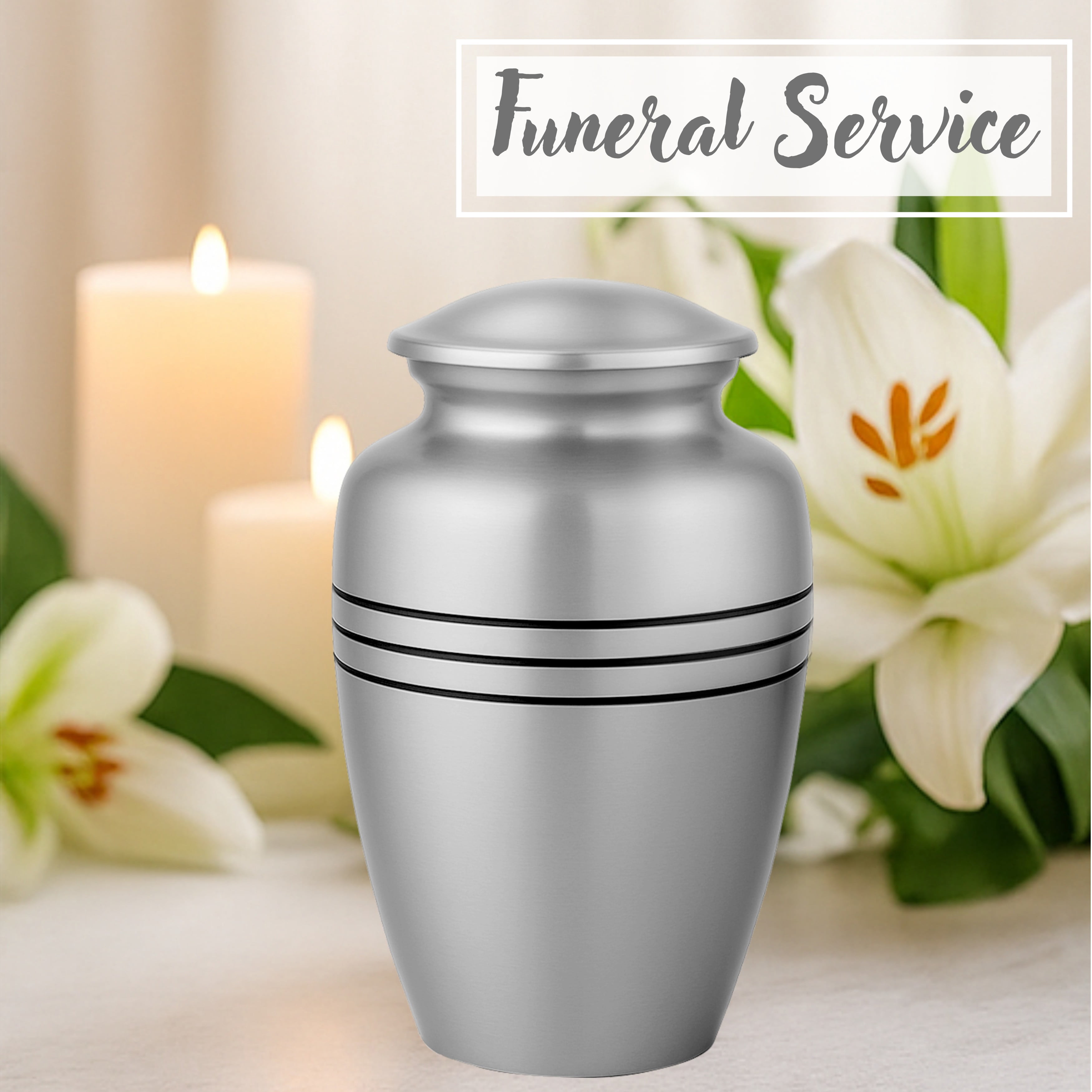 Aluminum Handcrafted Urn - Elegant Keepsake Holder for Adult Human Ashes (Coal & Steel Gray)