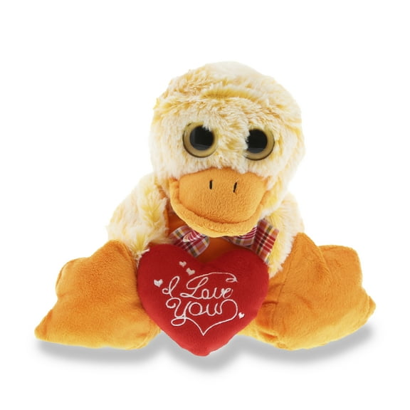 DolliBu I Love You Sitting Yellow Duck Plush Stuffed Animal with Heart