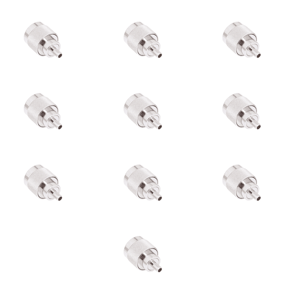 N Male Crimp Connector for RG58 & LMR-195 Coax Cable – Strong & Stable Connection – 10 Pcs Pack