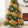 thumbnail image 5 of Christmas Deco Mesh Ribbon Roll with Metallic Foil Glitter, Wired for Wreaths, Garlands, Bows and Holiday Home Decorations, 5 of 6