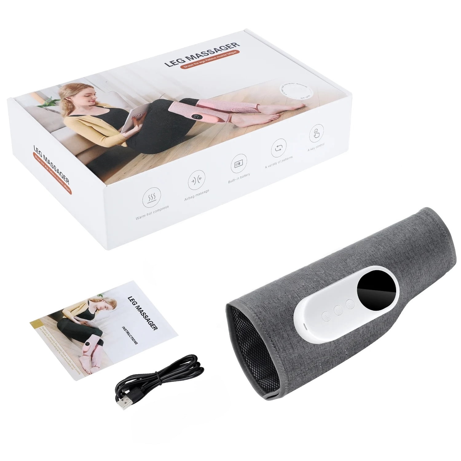 Leg Massager for Circulation, Air Compression Massager for Calf Foot Legs Muscle, 3 Modes 3 Intensities Leg Massager,Relief Leg Muscle Fatigue,1Pcs