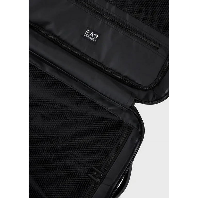 Emporio Armani Male Black Trolley Bag With Embossed Logo Black