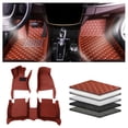 thumbnail image 5 of Tuqiang Custom Car Floor Mats for Cadillac for CTS 2008-2013 Sedan, Four Doors, Throttle Suspension Full Coverage All Weather Protection Non-Slip PU Leather Brown, 5 of 9