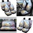 thumbnail image 2 of KUIFORTI Hummingbird Flower Pattern Car Seat Covers Full Set 11 Piece Seat Covers Steering Wheel Cover Seat Belt Pad Cup Coasters Automotive Interior Accessories Universal Fit Most Cars SUVs Sedan, 2 of 6