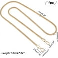 thumbnail image 2 of 47.2" Snake Bag Chains Golden Bag Chain Strap Replacement 7mm Wide Flat Chain Strap with Alloy Swivel Clasps Metal Chains, 2 of 9