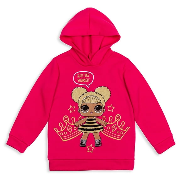 L.O.L. Surprise! Queen Bee Little Girls Fleece Pullover Hoodie Little Kid to Big Kid