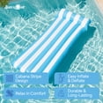 thumbnail image 2 of Sun's Out 70" Blue Cabana Stripe Pool Lounger – Inflatable Floating Mat, 2 of 5