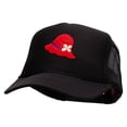thumbnail image 2 of Lady Red Hat Patched Foam Front Golf Style Mesh Back Cap - Black OSFM, 2 of 5