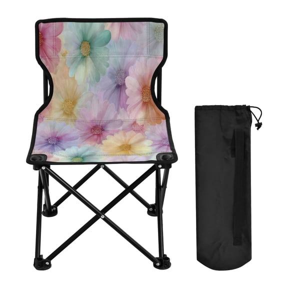 600D Oxford Camping Chair Portable Foldable Chair Supports 220 lbs for Picnic, Fishing, Backpacking Tie-dye Daisies