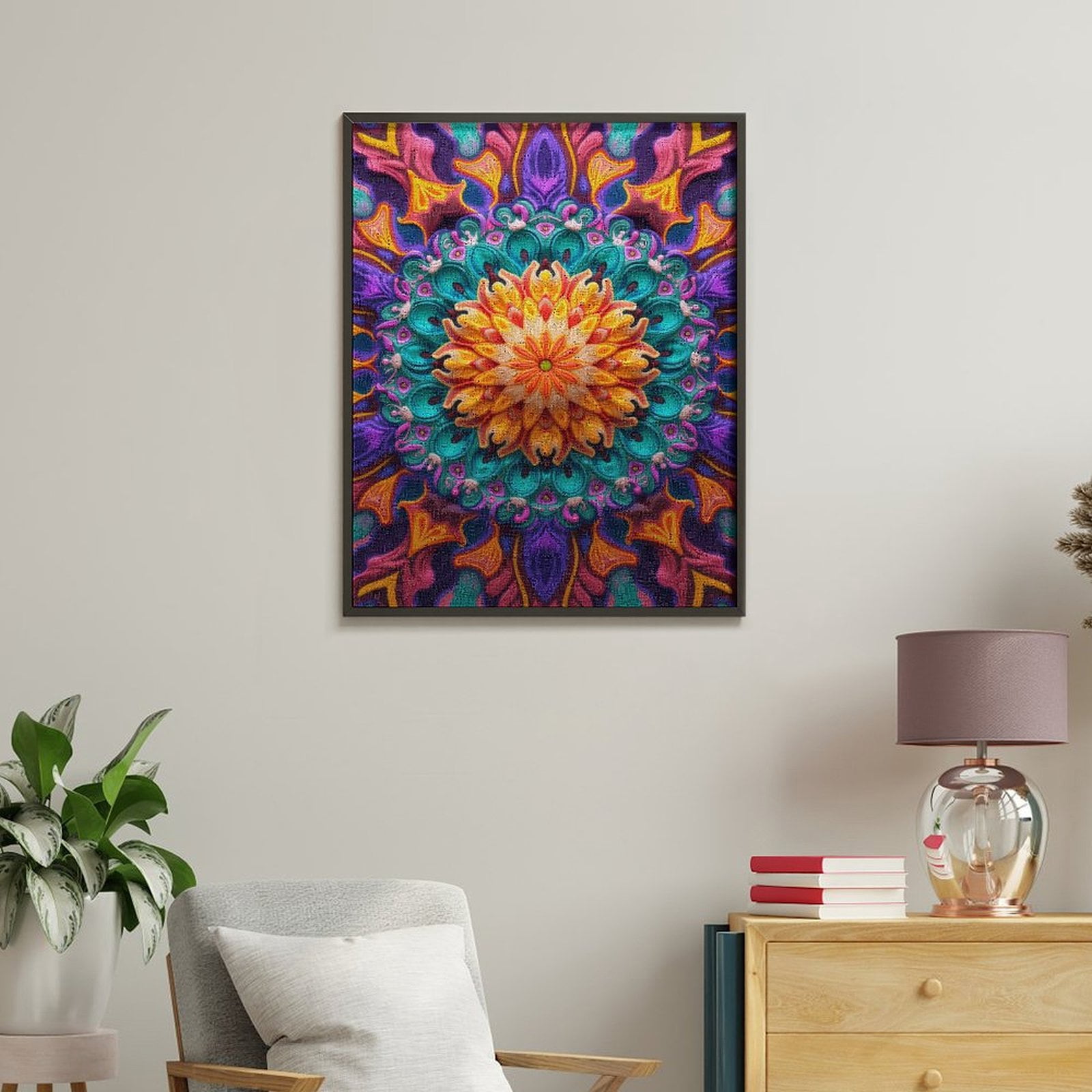 Paint By Numbers Kit for Adults Beginner - DIY Colorful Mandala Art Pattern Design Canvas Painting Kits for Adults, Frameless Paint By Number for Adults for Home Wall Decor 16x20 Inch