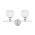 thumbnail image 4 of Living District Collier Industrial Mid-Century Modern 2 Light LED E26 Chrome Clear Glass Wall Sconce, 4 of 4