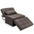 thumbnail image 1 of Gymax Canapé Convertible 4 en 1 Convertible Pouf Pliant Marron, 1 of 10