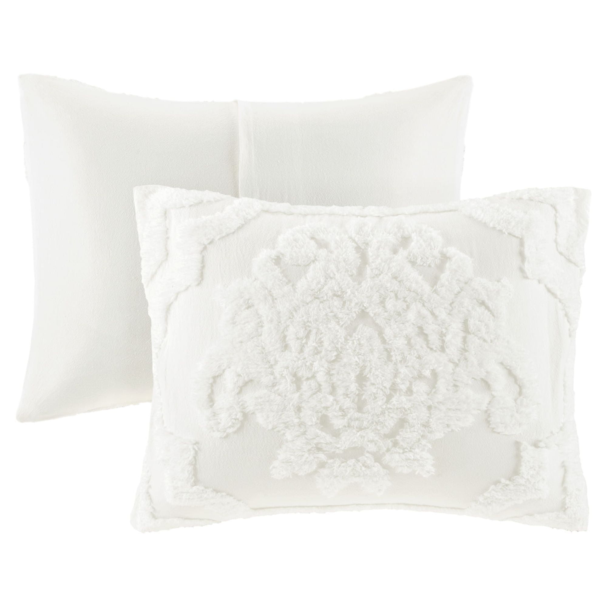 Home Essence Eugenia 3PC Tufted Cotton Chenille Damask Duvet Cover Set