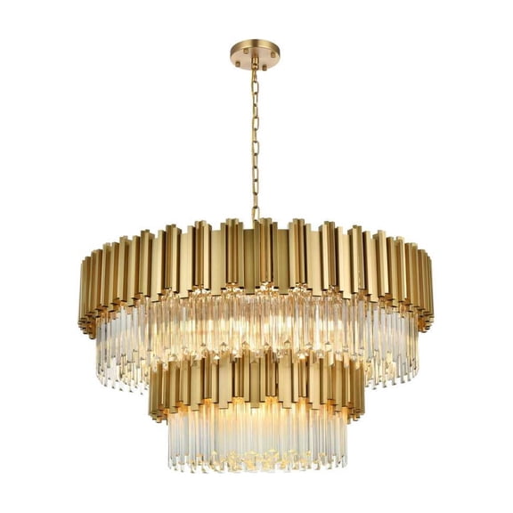Elegant Lighting Willow 40 Inch Chandelier In Satin Gold