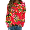 thumbnail image 1 of toraway Sweat à Capuche pour Femmes Grande Taille Quotidien Maison Extérieur Manches Longues Col Rond T-Shirt Imprimé Fleuri Blouse S, 1 of 4