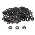 thumbnail image 1 of Unique Bargains 200 Pack Internal Tooth Star Lock Washers M4 Quick Speed Locking Washers, 65Mn Steel Starlock Push Nuts, 1 of 4
