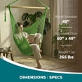 thumbnail image 3 of Bliss Hammocks Tahiti Rope Hammock Chair with Spreader Bar and Hardware, Green, 3 of 13