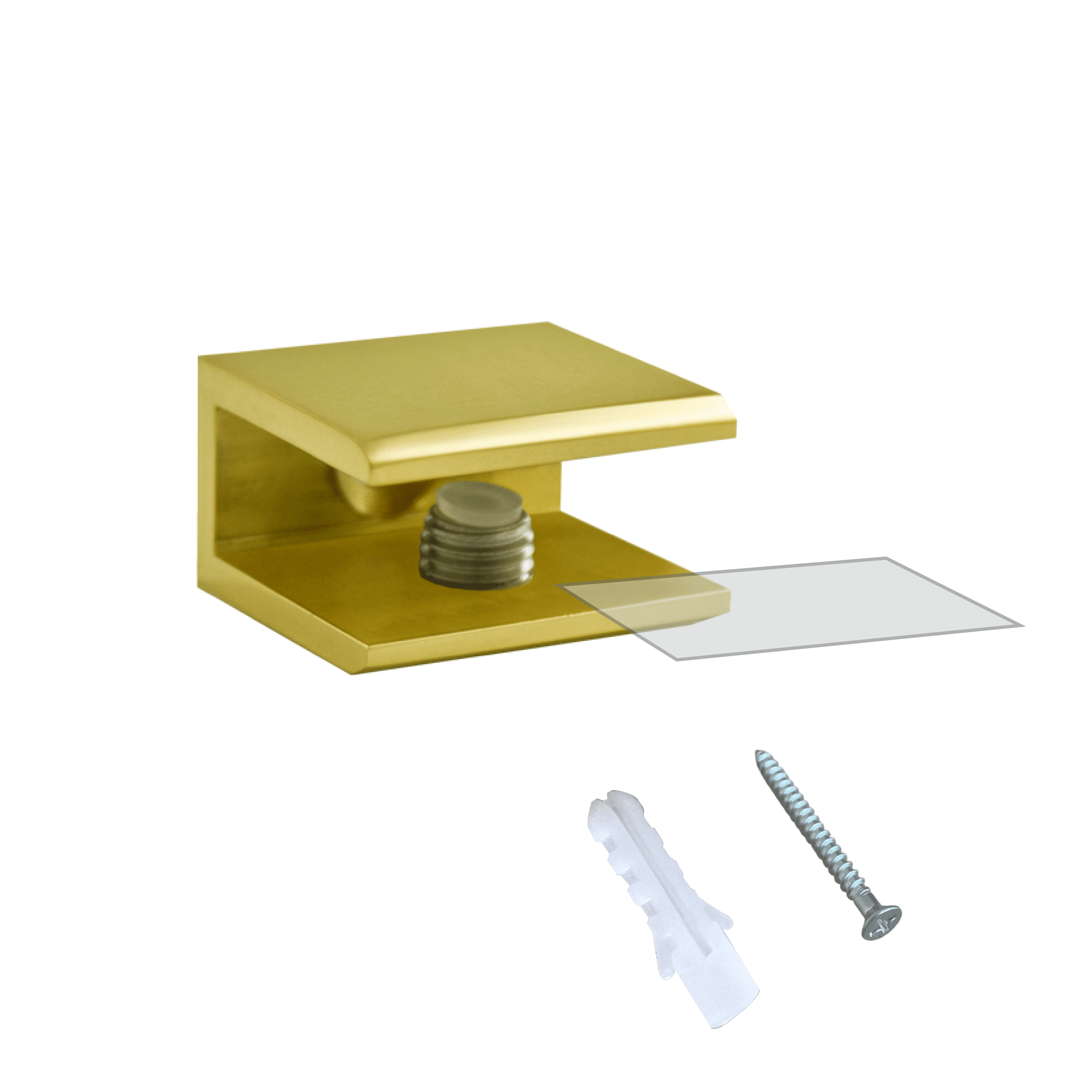 Dulles Glass Shelf Brackets - Brushed Nickel Heavy Duty Support For Glass & Wood