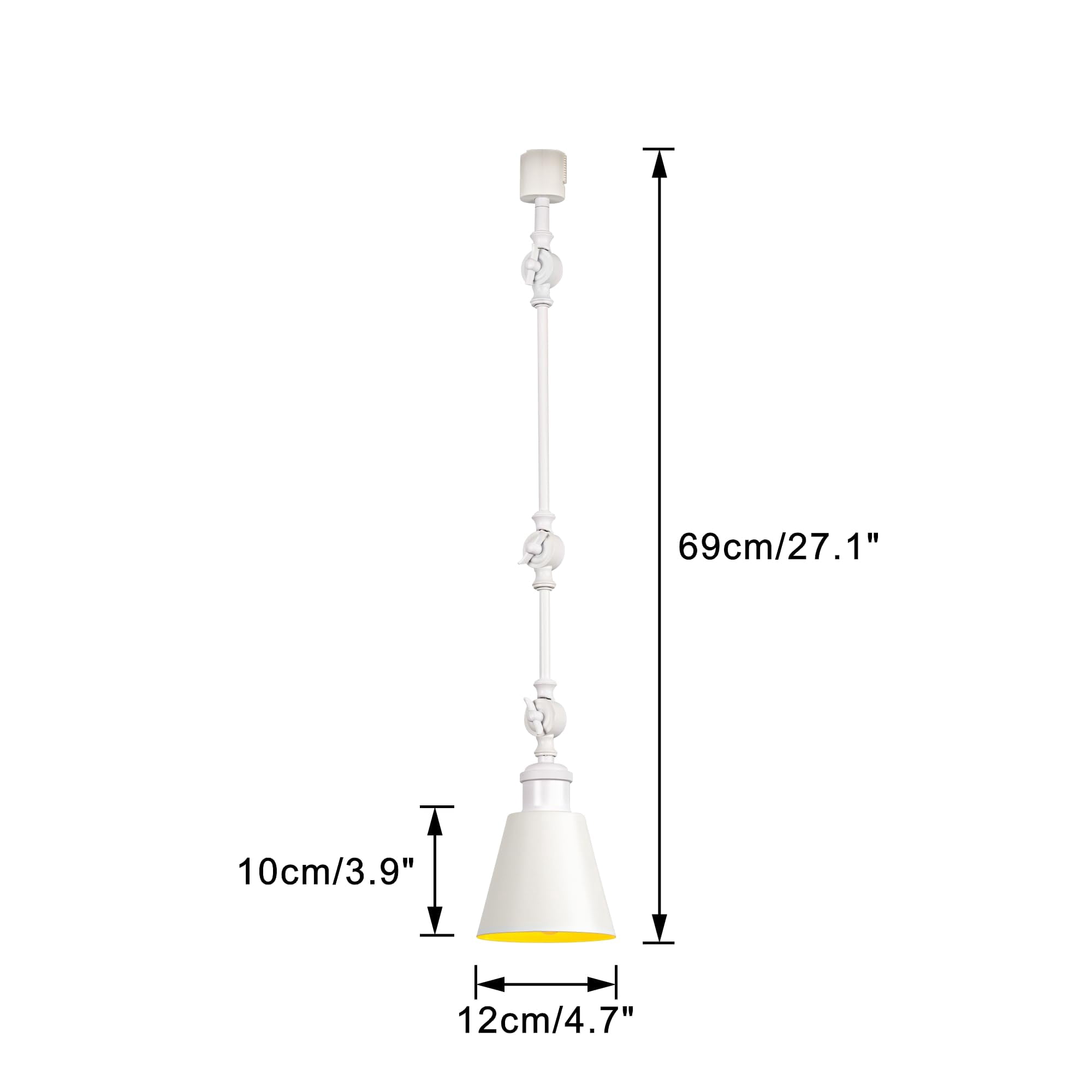 KAYYELAMP 3-Pack Adjustable Angle H-Type Track Mount Lighting White Metal Mini Shade Minimalist Style E26 Track Lamp For Home Decor Background Gallery Store(No Track, Bulb)