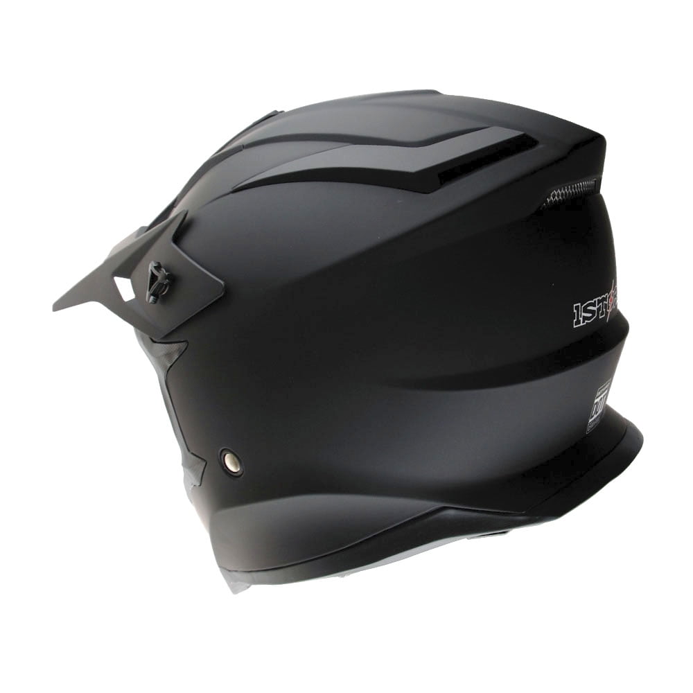 1Storm Adult Motocross Helmet BMX MX ATV Dirt Bike Downhill Mountain Bike Helmet H637 Racing Style; Matt Black + Goggles + Skeleton Black Glove Bundle