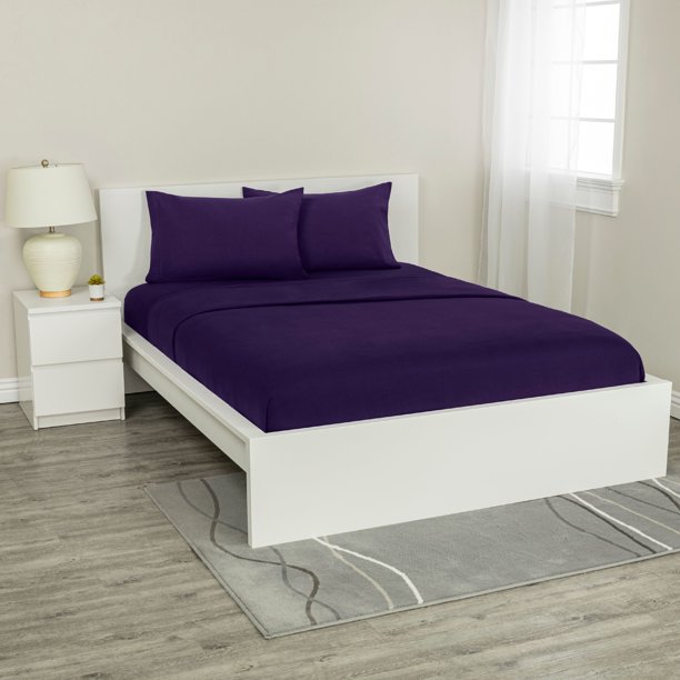 Super Soft 100 Cotton Jersey Sheet Set, Baltic Linen, Purple, Full