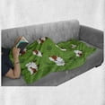 thumbnail image 5 of Sheep Soft Flannel Fleece Throw Blanket, Illustration of Fluffy Farm Animals Repetitive Pattern, Cozy Plush for Indoor and Outdoor Use, 60" x 80", Fern Green Cinnamon, by Ambesonne, 5 of 5