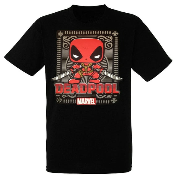 Marvel Collector Corps Deadpool Men's Black/Red Short Sleeve T-Shirt (Medium)