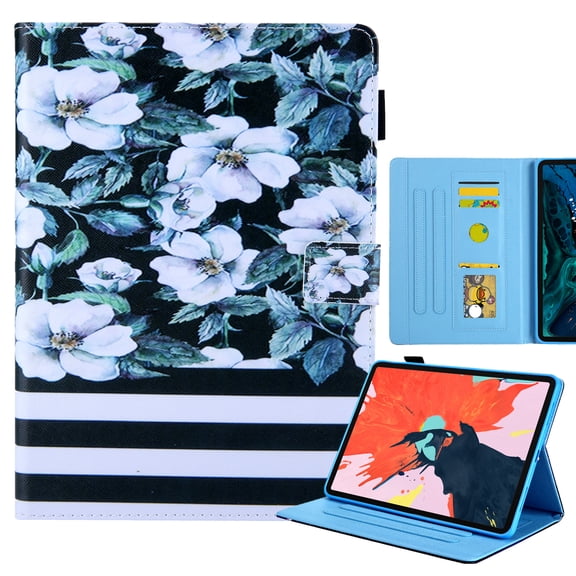 Dteck Case for Apple iPad 10th Generation 10.9-inch 2022,Magntic Leather Smart Pattern Case Card Pocket Wallet Shockproof Rubber Kickstand Cover,Pear Flower