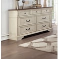thumbnail image 6 of Traditional Look White Creamy Finish 4pc Bedroom Eastern King Size Bed Set Dresser Mirror Nightstand Wooden Furniture HB FB, 6 of 8