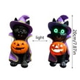 thumbnail image 3 of Halloween Frankenstein Cat LED Light, 7.87 Inch Resin Glowing Dog Figurine with Pumpkin, Indoor Outdoor Decor for Porch Mantel Party Home, 3 of 5