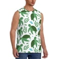 thumbnail image 2 of Haiem Men's Cartoon Turtle Print Tank Tops Summer Sleeveless Cut Off Workout T-Shirts Fitness Vest Athletic Undershirts-Medium, 2 of 8
