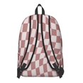 thumbnail image 3 of Pink Wavy Checkered Pattern Backpack for School, Cute School Bag with Adjustable Shoulder Straps and Padded Back, 15.7"x11.8"x5.5", 3 of 5