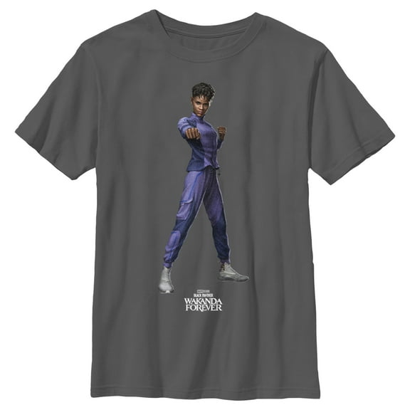 Boy's Black Panther: Wakanda Forever Shuri Action Pose Graphic Tee Charcoal Small