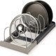 thumbnail image 1 of DrawerStore Expanding Cookware Organiser, Space saving storage for pan lids, baking trays - Grey, 1 of 4
