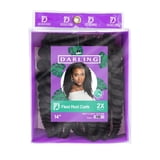 Darling Extensions Darling Flexi Rod Curls Crochet Hair 2X Pack, 14 inch, #1B, Tangle ...