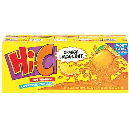 Hi-C Orange Lavaburst Fruit Drink, 10 Ct/67.5 fl oz - Walmart.com