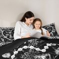 thumbnail image 4 of Manfei Pretty Monogrammed L Twin Comforter Sets,Lovely Pearl Cheetan Print Bedding Set,Black,Black Reversible,2 Pieces,1 Comforter and 1 Pillowcase, 4 of 7